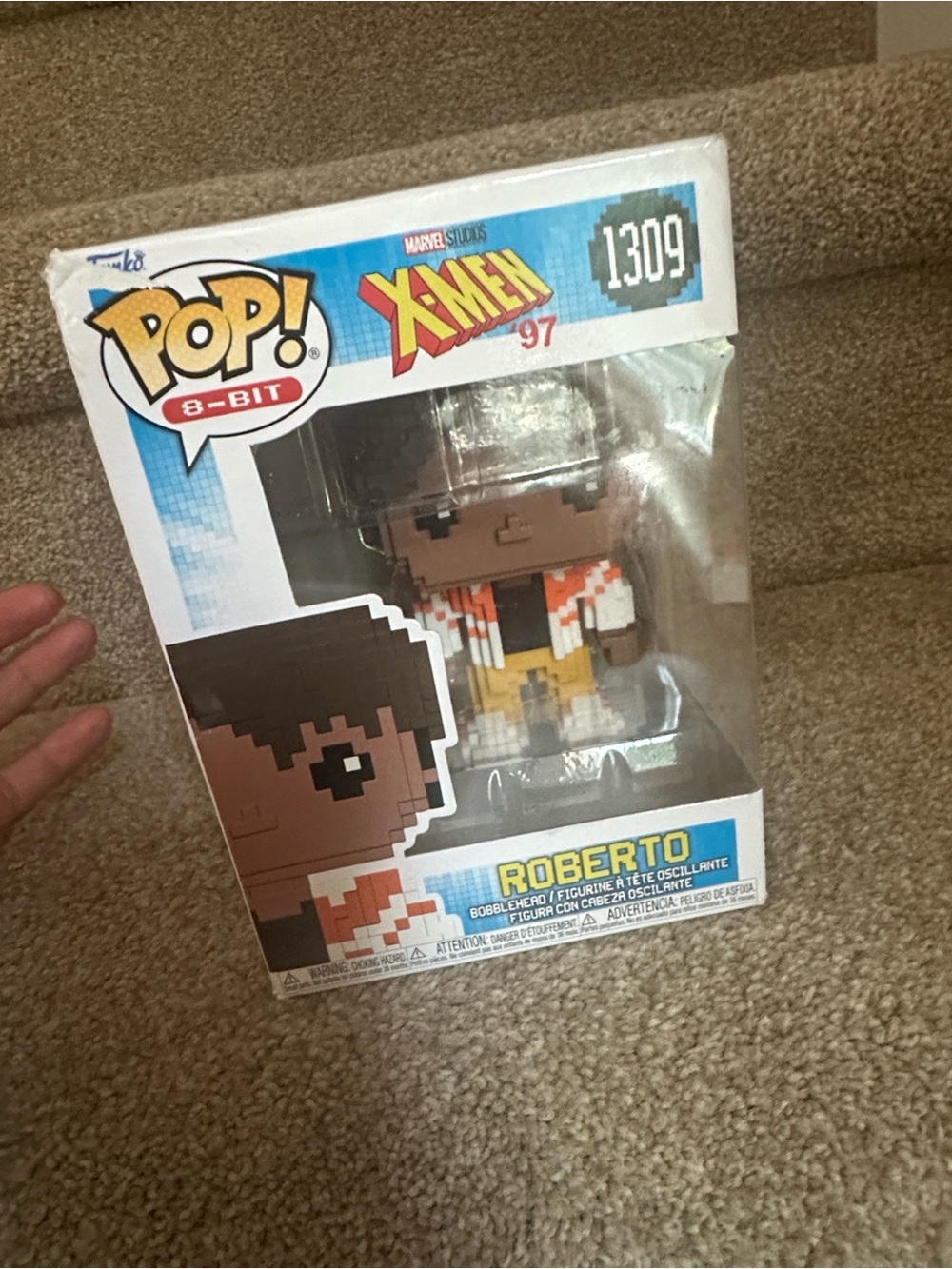 Funko 8-Bit Roberto Vinyl Figure - Brown, Yellow, Orange, White, Black